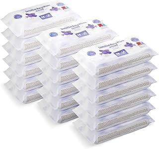 by Amazon Sensitive Baby Wipes 1008 Wipes Unscented, 18 Packs of 56