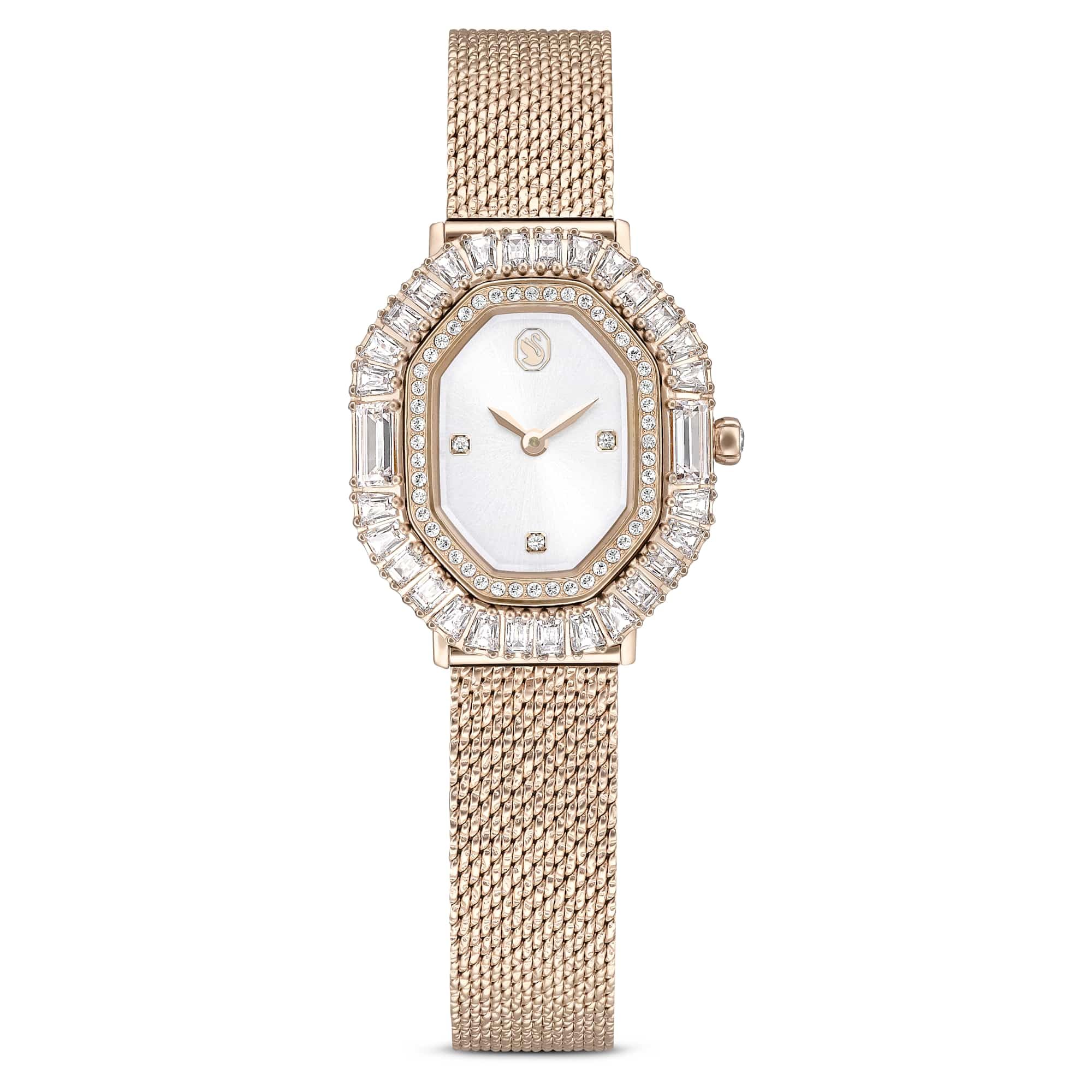Swarovski Matrix Tennis Crystal Chrono Watch Collection, Swiss Made, Calf-Skin L