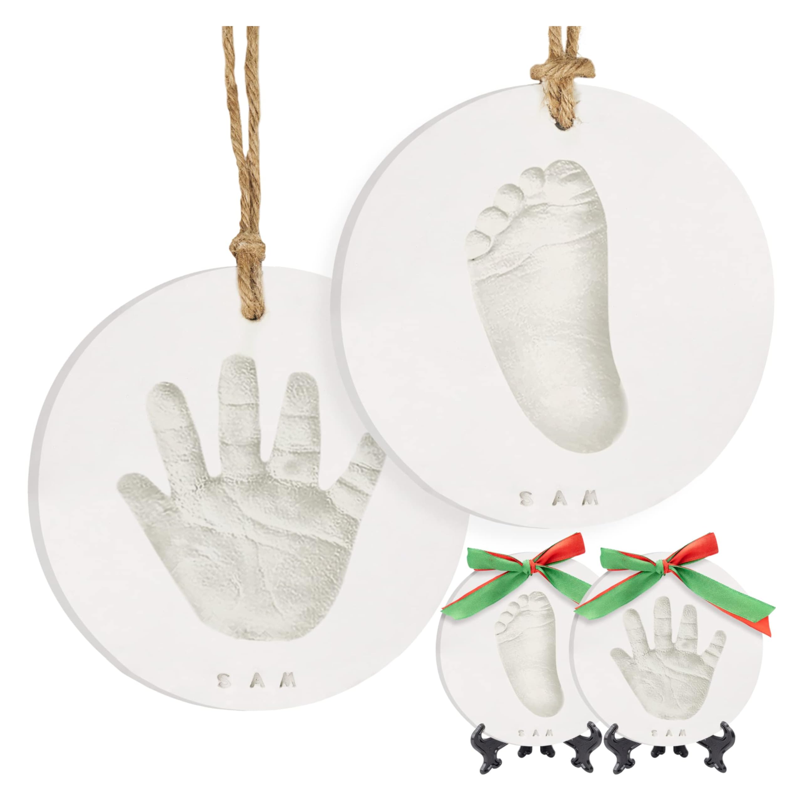 Baby Handprint Footprint Ornament Keepsake Kit, Imprint (Glaze Finish) | Newborn
