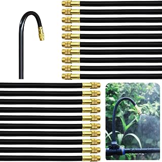 Atomizing Sprinkler, Dujelixa Universal Nozzle Adjust Spray/Dripping/Closing with 8 mm OD Hose Pipe, Misting Sprinkler, Irrigation Spray Nozzles, Irrigation Cooling brass Quick-Plug Apray Head (20Pcs)