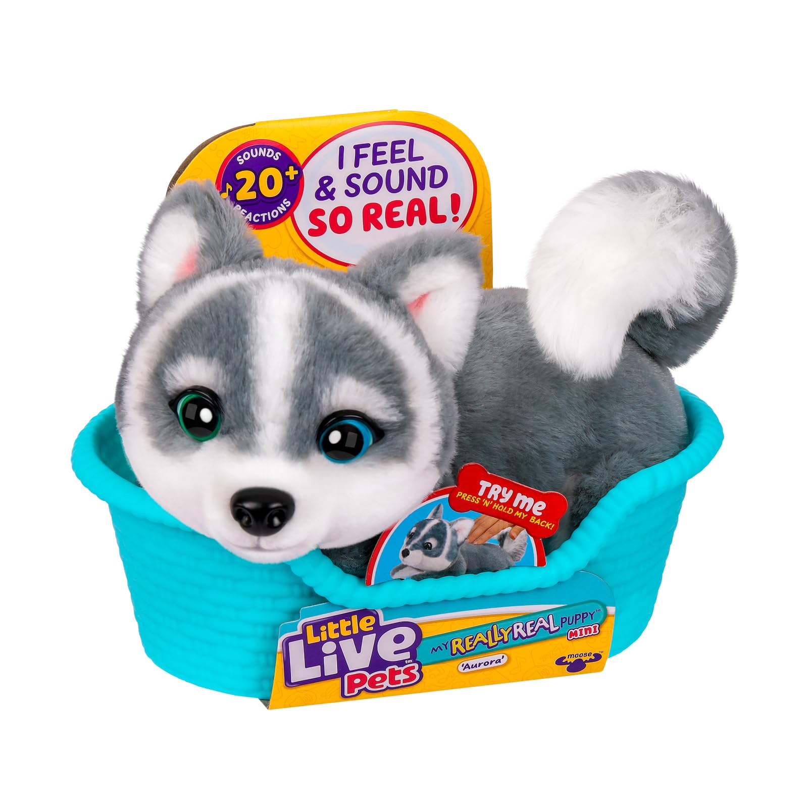 Little Live Pets My Really Real Puppy Mini Aurora the Husky, Interactive Plush T