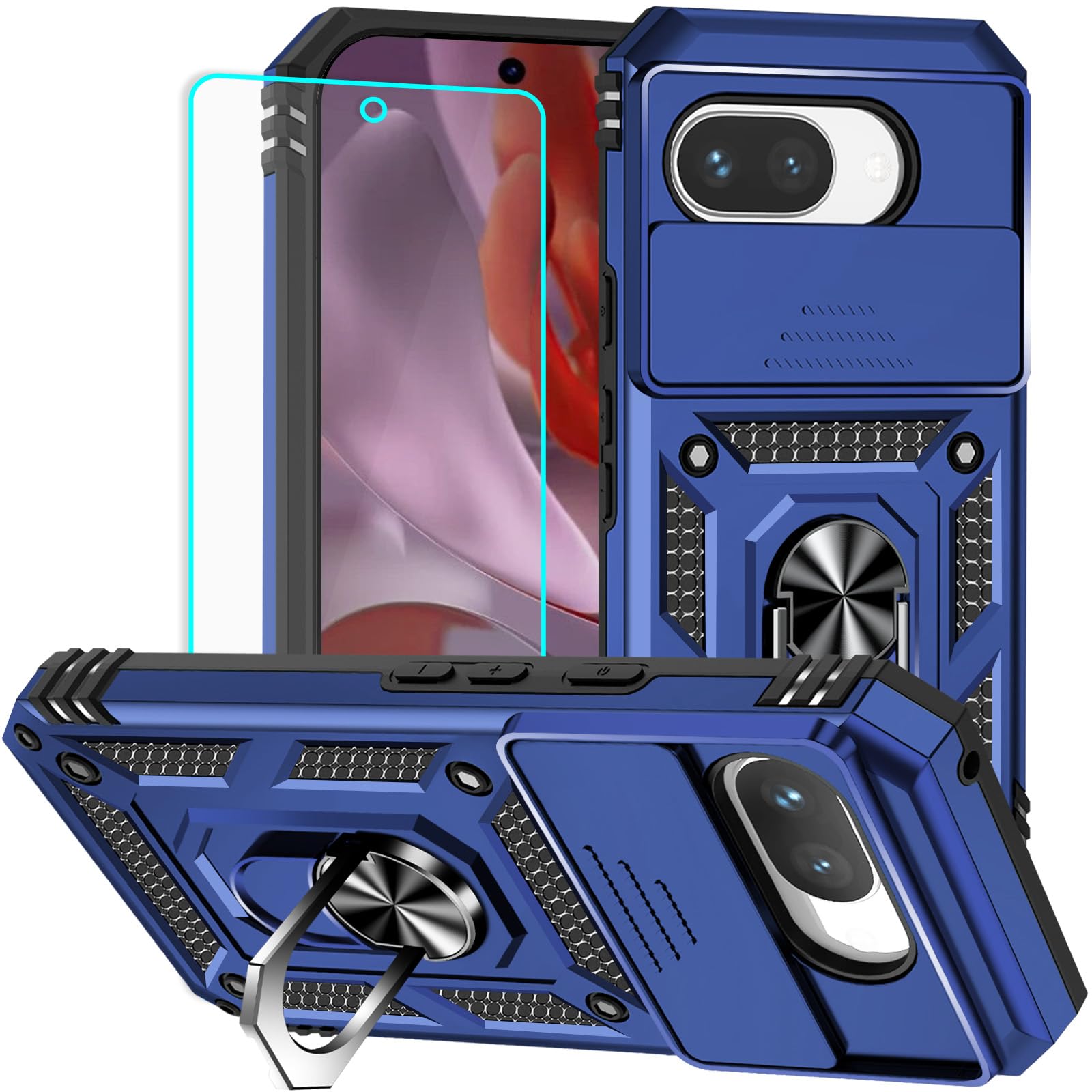 HNHYGETE for Pixel 9A Case with Screen Protector: [Military Grade 20ft. Drop Tes