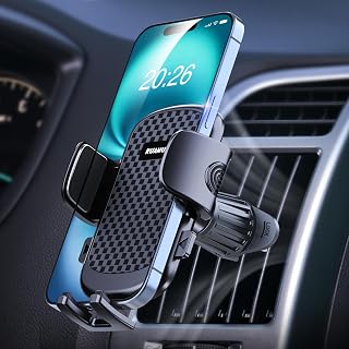 [2026 NEW] Car Phone Holder for Vertical/Horizontal Vent【Upgraded Sturdiest Hook Clip & Wider Clamp】Rotatable Universal Mobile Phone Mount Stand Cradle for iPhone 17 Pro Max 16 15 14 X Samsung S26