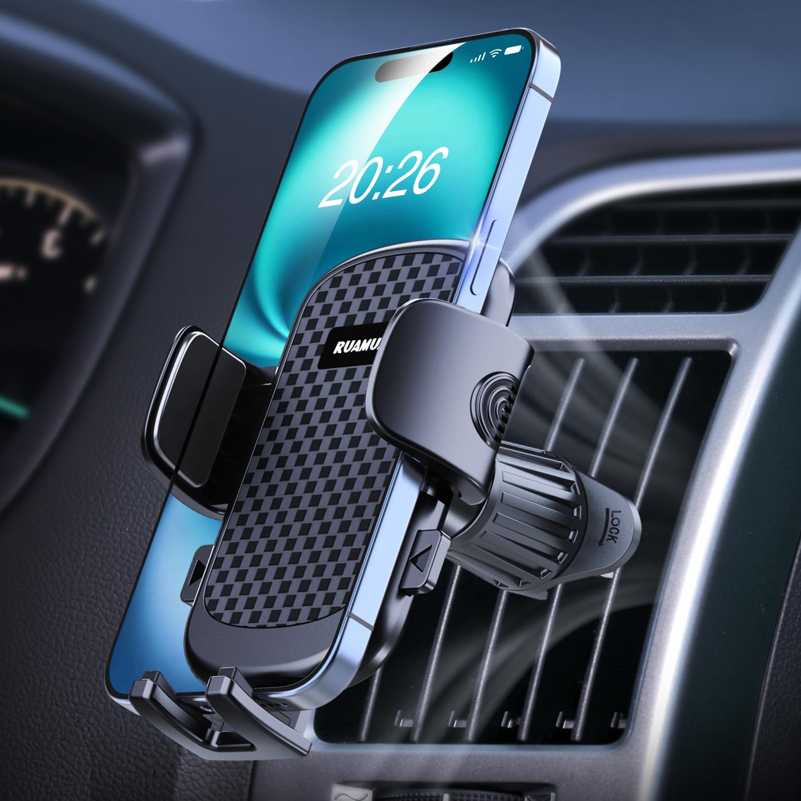 [2026 NEW] Car Phone Holder for Vertical/Horizontal Vent【Upgraded Sturdiest Hook
