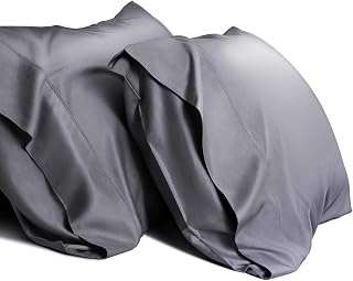 WishSmile Cooling Bamboo Pillowcases Queen Size Pillowcases Breathable Cool Silky Soft Moisture Wicking for Hot Sleepers Hair and Skin Friendly 2 Pack 20x30 Inch