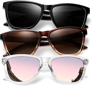 KALIYADI Womens-Sunglasses Polarized Sunglasses-Womens Trendy: Retro Sun Glasses with UV Protection for Travel Driving, A02-black/Gradient Brown/Pink, Medium