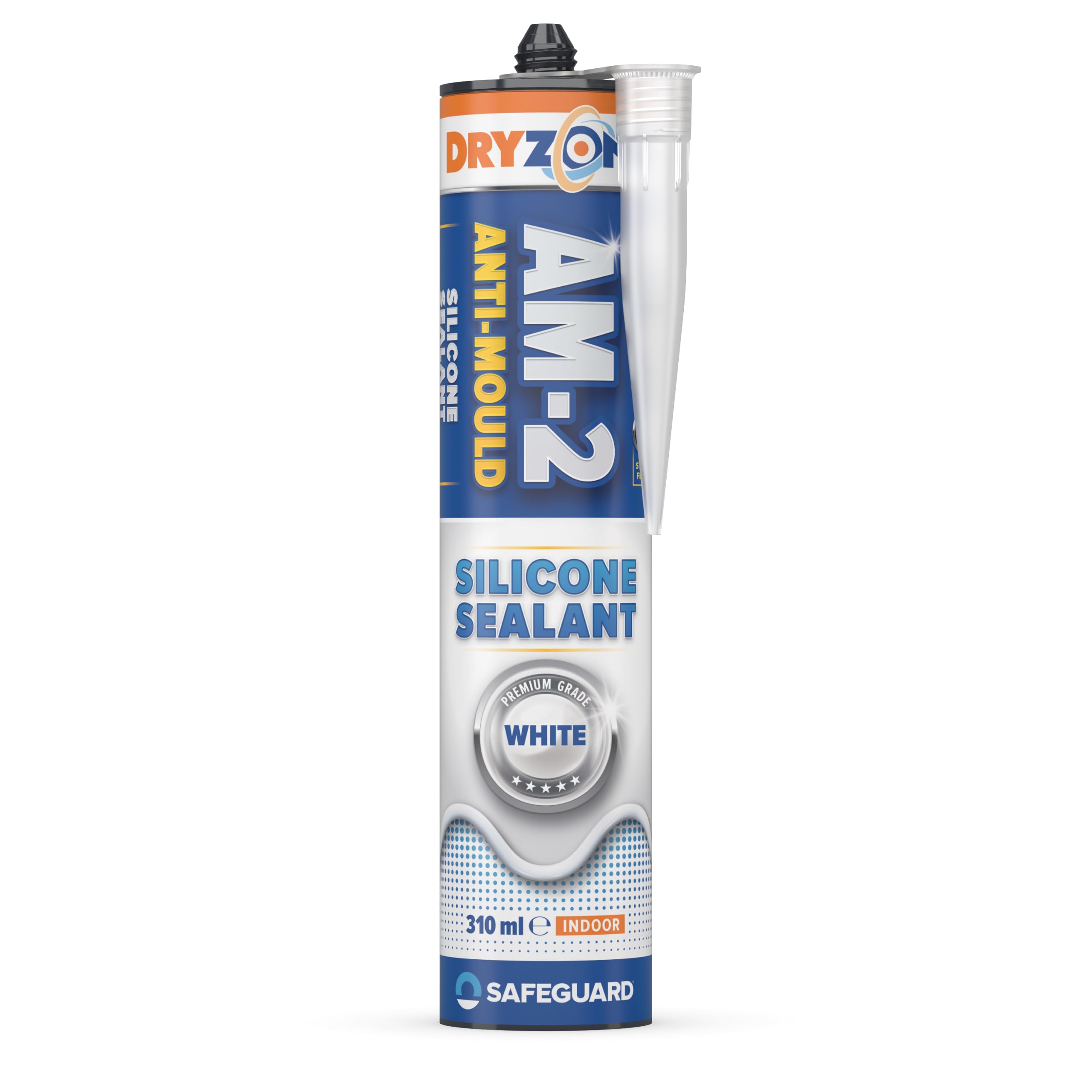 Dryzone Silicone Sealant White Anti Mould 310ml - Premium Sanitary-Grade