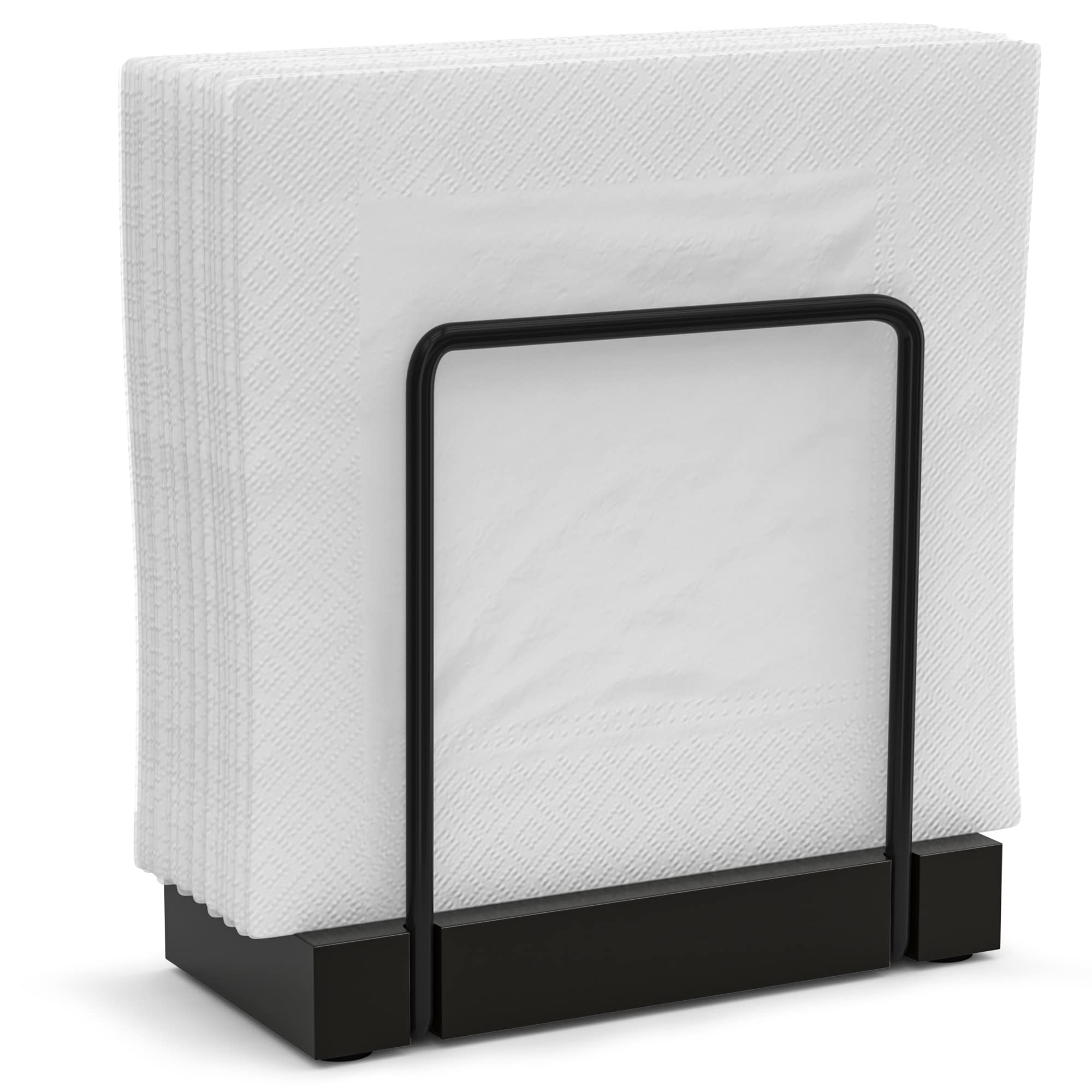 Wican Napkin Holder for Table, Bamboo Iron Standing Napkin Dispenser | Kitchen D