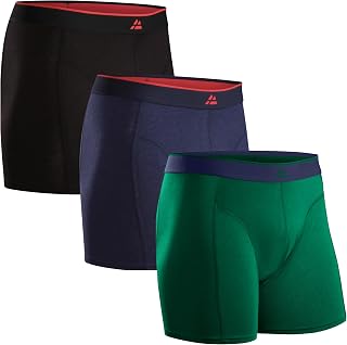 DANISH ENDURANCE Bamboo Boxer Shorts for Men, Breathable Underwear, Soft Antibacterial Pants, Optional Open Fly, 3 Pack