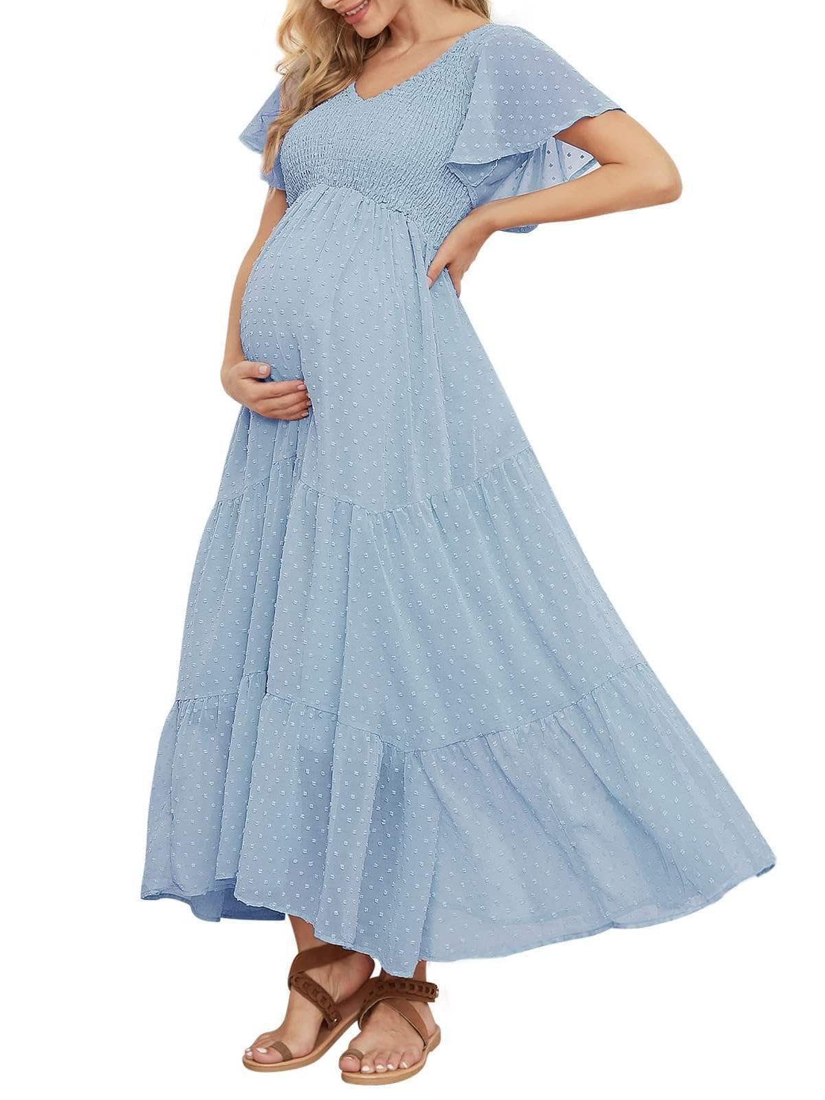 guruixu Swiss Dot Maternity Dress - Smok Design