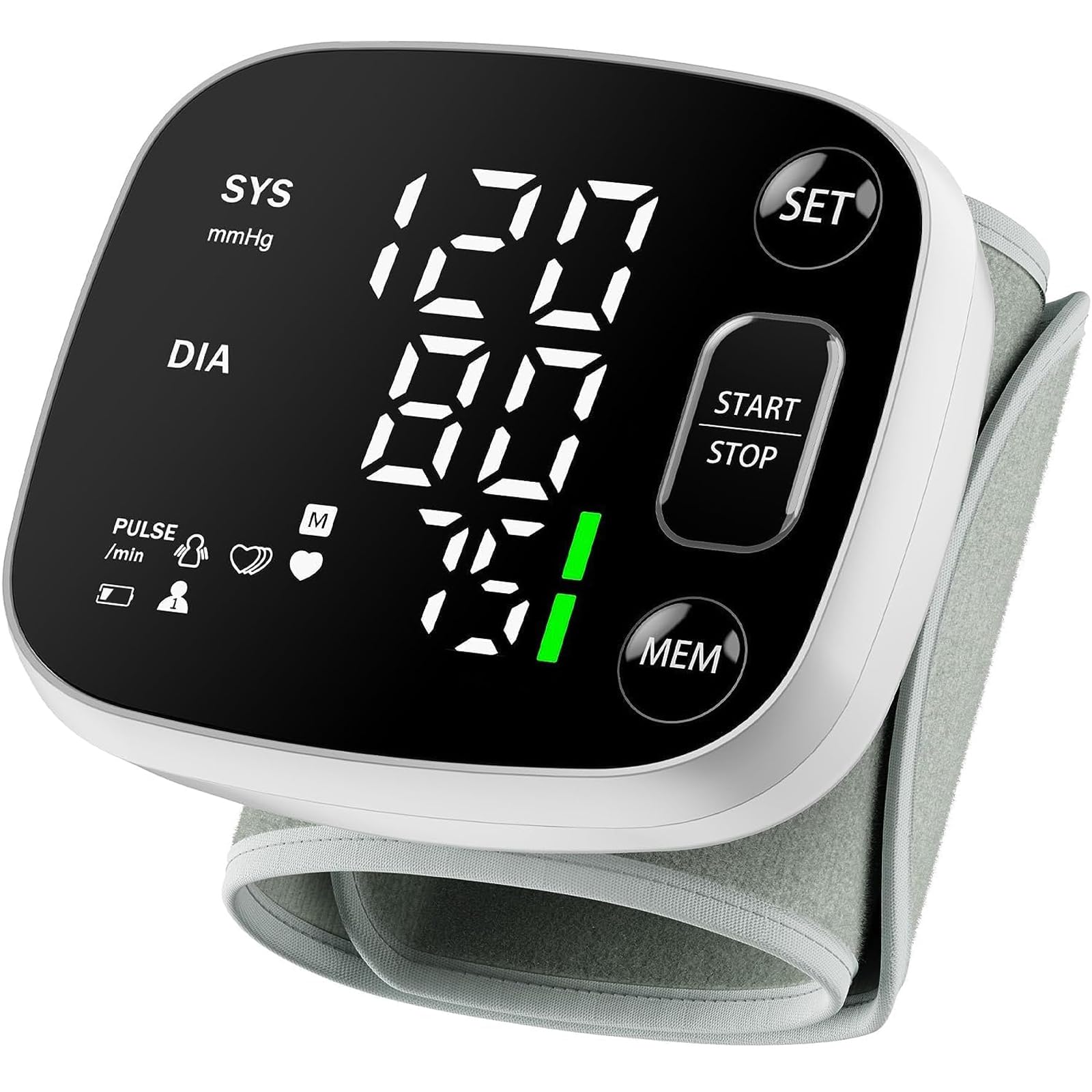 Blood Pressure Monitor Rechargeable Automatic Wrist BP Machine for Home Use | Vo