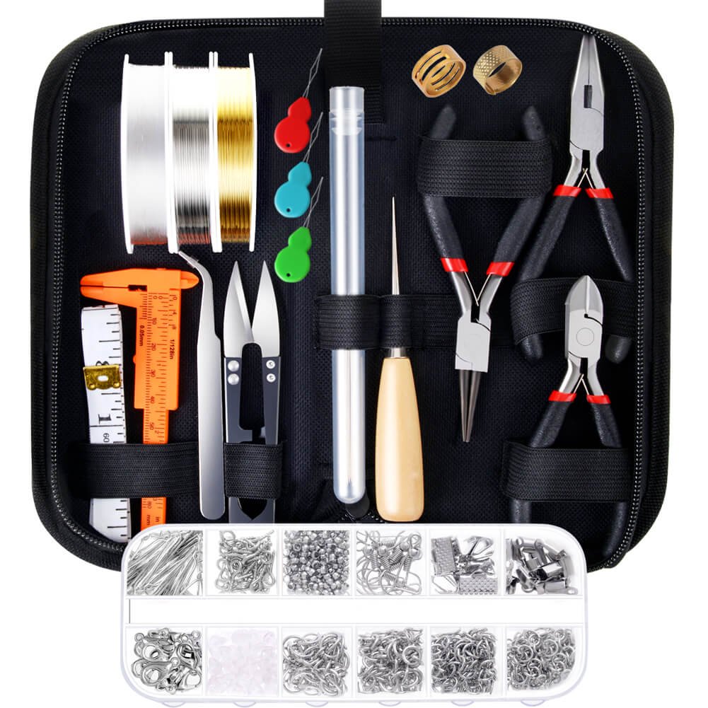 PAXCOO Jewelry Making Supplies Kit with Tools, Wires, Findings for Jewelry Repai