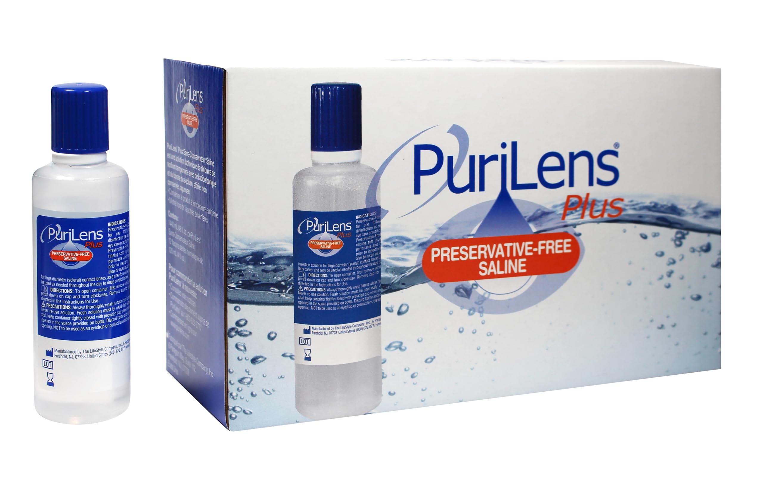 Purilens Plus Preservative-Free Contact Lens Saline 120ml (4 fl. oz.) 12 Pack