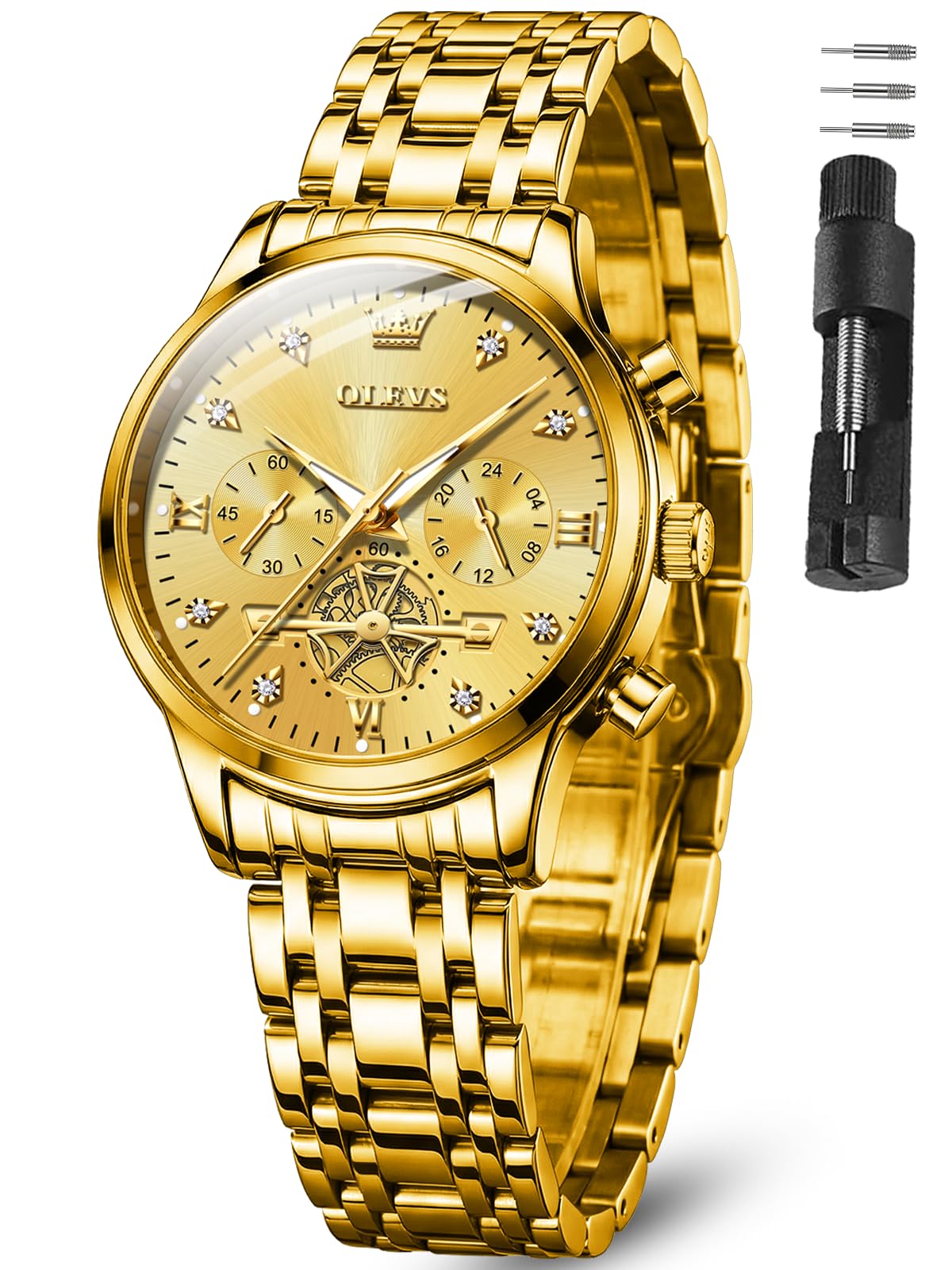OLEVS Women's Silver Watch Watches for Women Luxury Small Wrists Stainless Steel