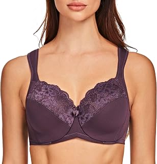 MELENECA - Full Cup Bra with Lace Underwire for Women