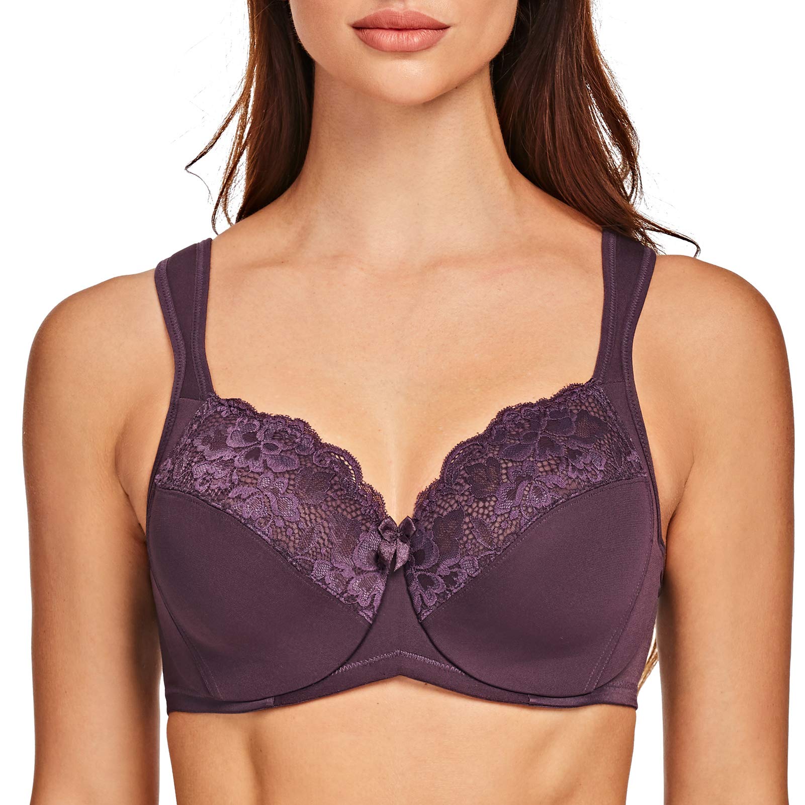 MELENECA - Full Cup Bra with Lace Underwire for Women
