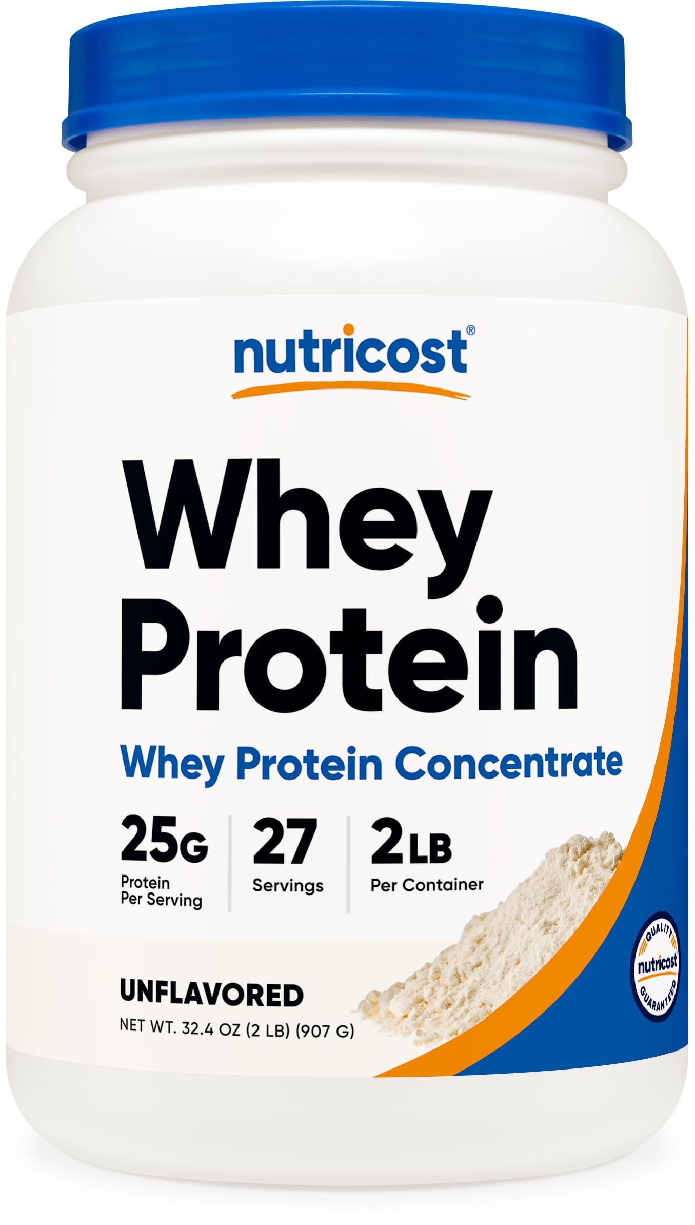 Nutricost Whey Protein Concentrate Powder (Unflavored) 2LBS, Gluten Free | GMO-F