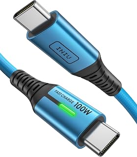 INIU USB C to USB C Cable 100W, 2 m Type-C Cable PD 5A Fast Charging, Blue