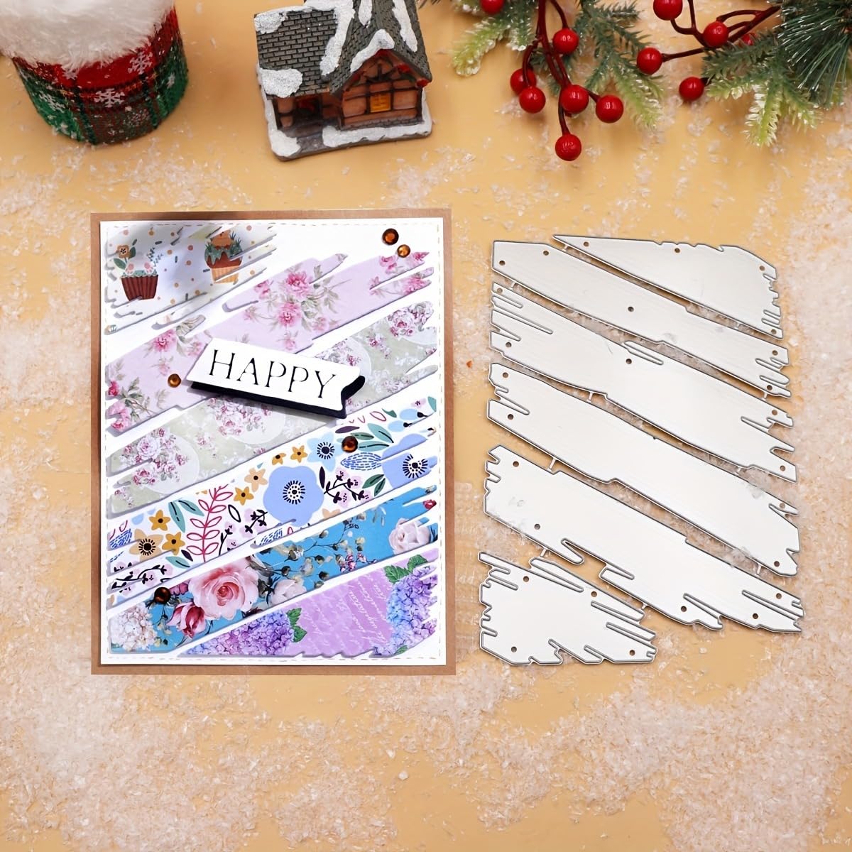 Lapoo 3D Backgrounds Frame Metal Cutting Die for Scrapbooking, New Geometric DIY