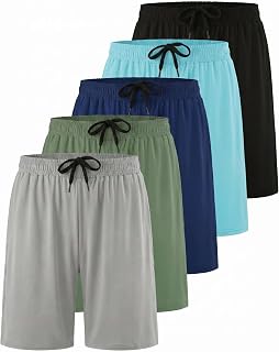 5 Pack Boys' Dry Fit Shorts Basketball Athletic Soccer Kids Youth Teens Gym