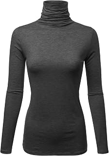 Womens Premium Long Sleeve Turtleneck Lightweight Pullover Top Sweater (S-3X, Made in USA)