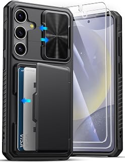 ATATOO for Samsung Galaxy S24+ Plus Case with 2X Screen Protector, Black