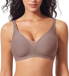 Ganado Fashionable Mesh Bra, Women's Seamless Bra without Underwire, Comfortable Bras, Deep V-Neck, Non-Wired Bras, Soft Bra, Padded Bralette