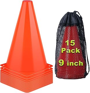 7 Inch Soccer Cones, 24 Pack Cones Sports Training Agility Field Marker Plastic Cones for Skating Basketball Football Practice Drills, Indoor Outdoor Activity Events Games Obstacle Course - 6 Colors