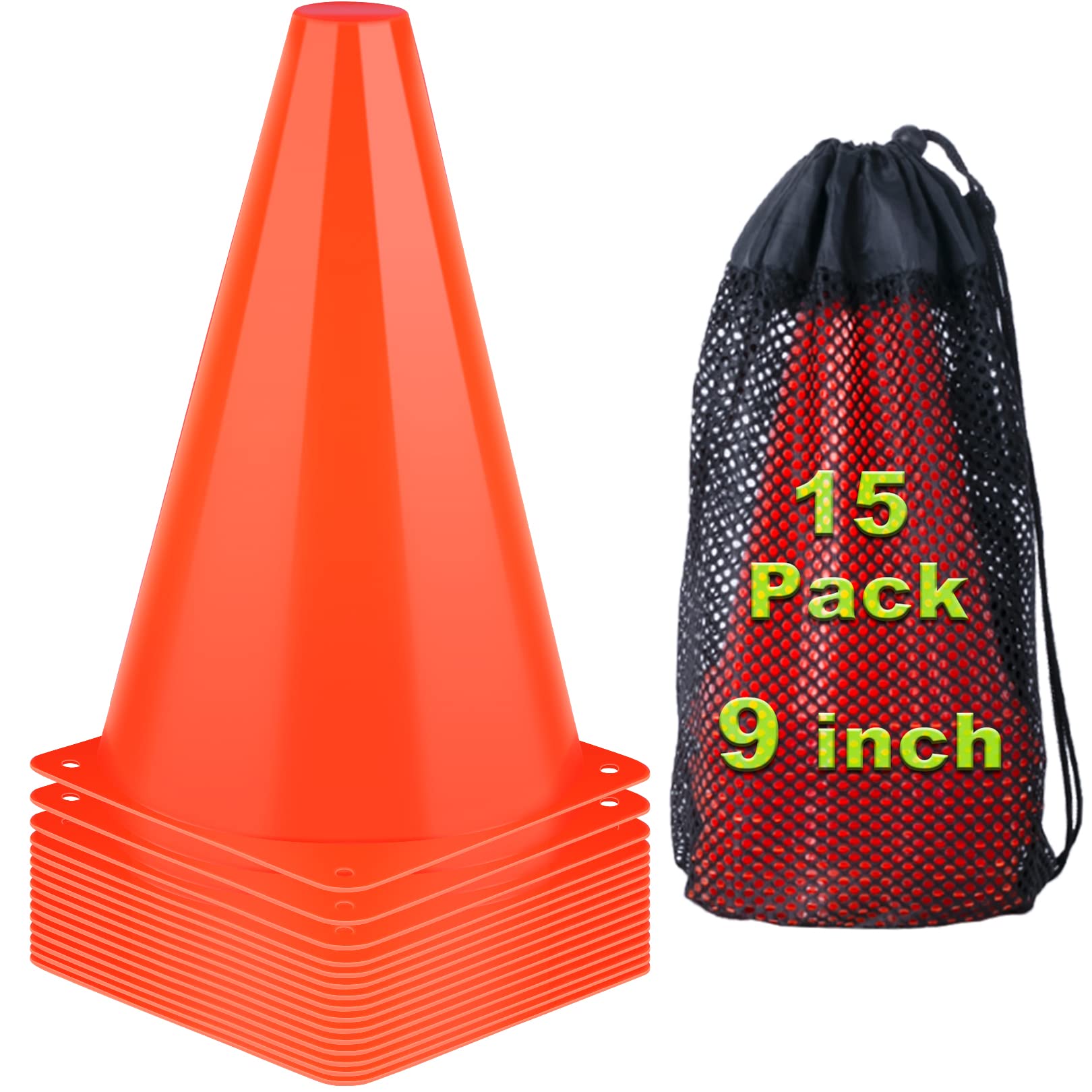 7 Inch Soccer Cones, 24 Pack Cones Sports Training Agility Field Marker Plastic 