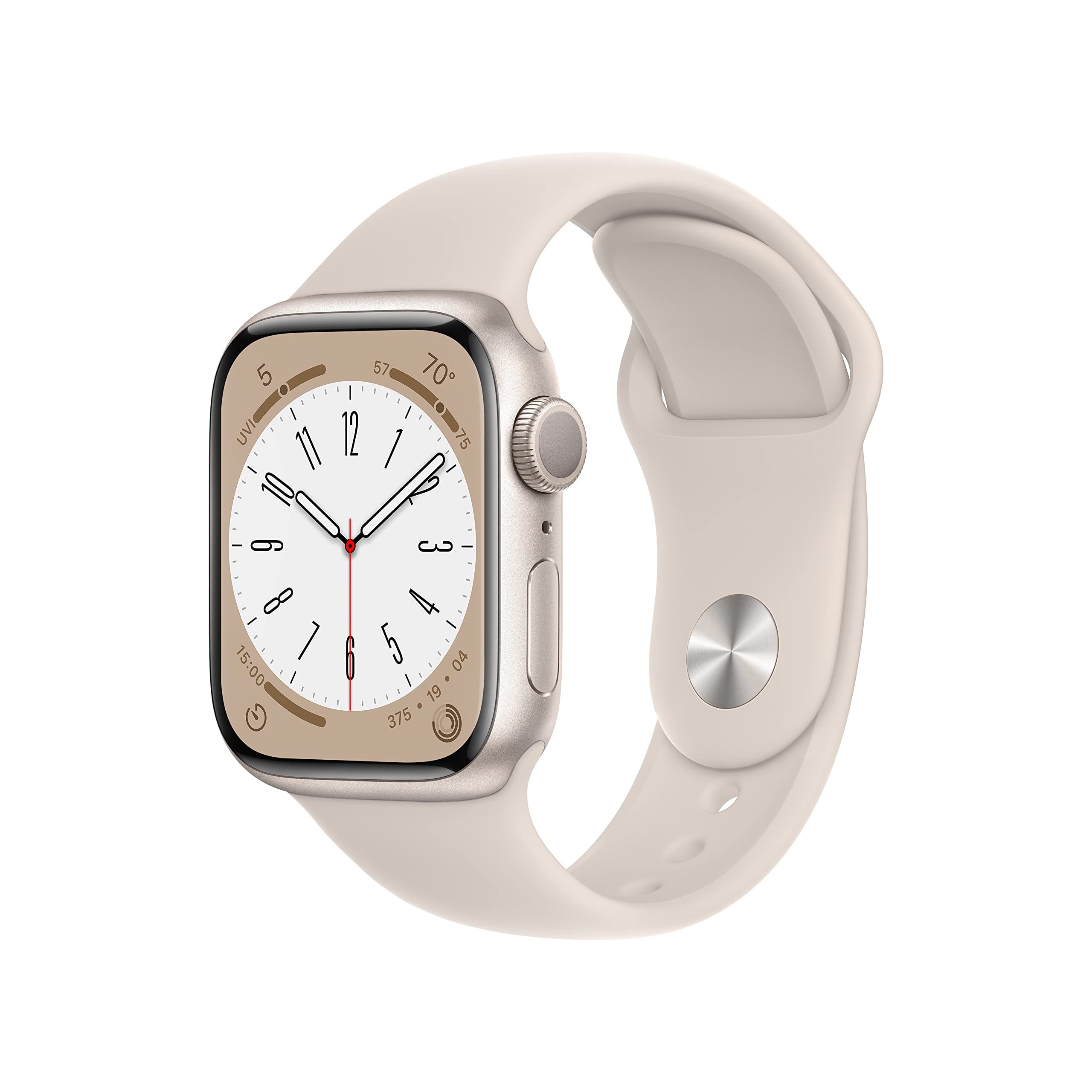 Apple Watch Series 8 [GPS, 41mm] - Starlight Aluminum Case with Starlight Sport 