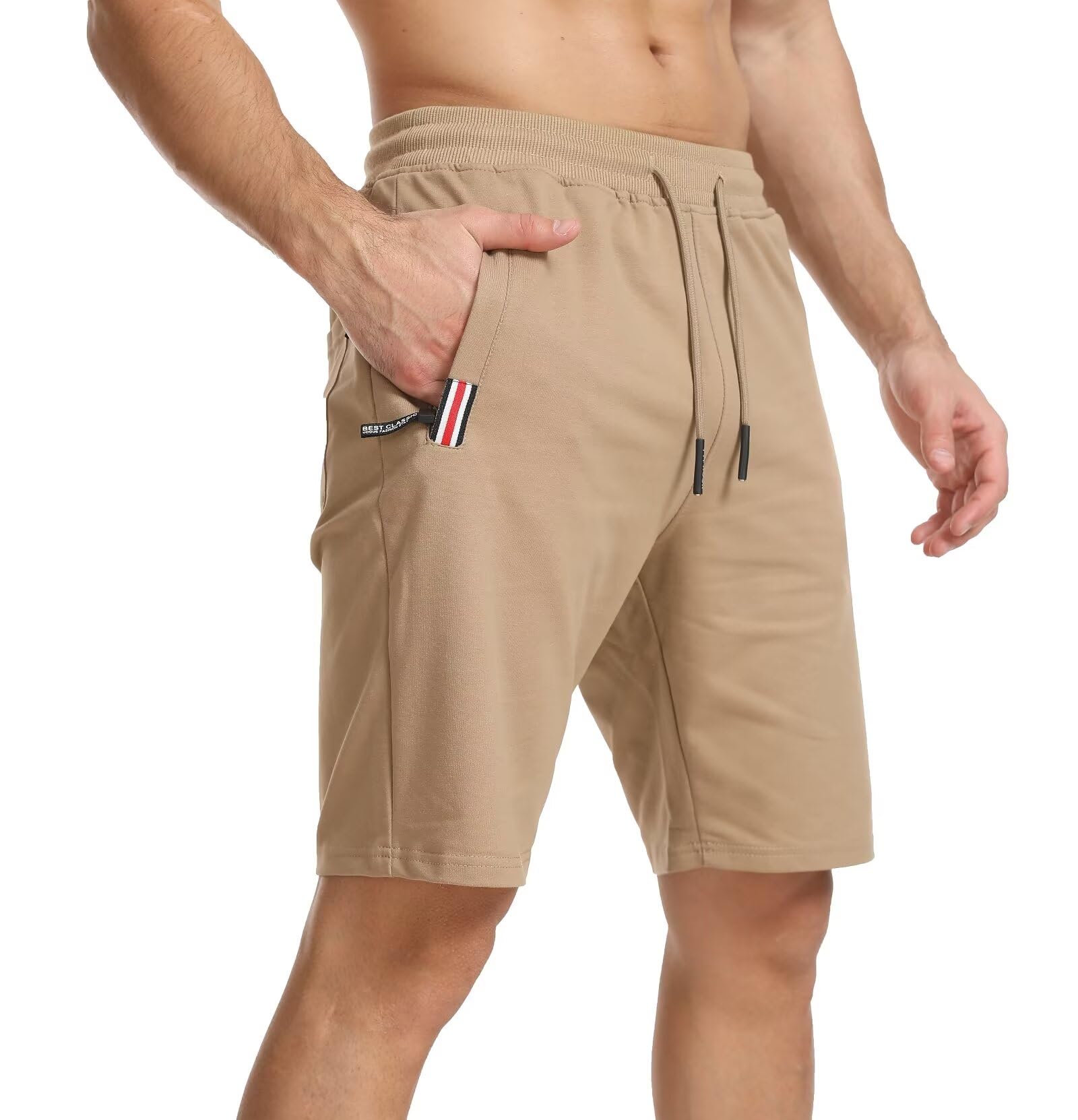 Tansozer Mens Gym Shorts Summer Sports Shorts Zip Pockets