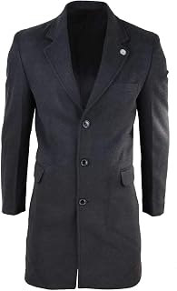 TruClothing. com Men's Crombie 3/4 Length Coat Jacket Peaky Blinders Coat - Carbon 3XL, grey, 3XL