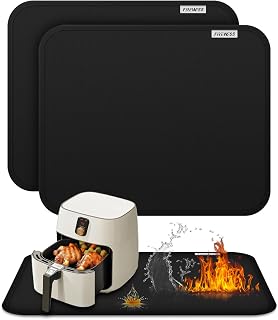 2pack Heat Resistant Mat for Air Fryer, Deep Fryer, Oven, Heat Proof Mat for Kitchen Counter, Fireproof Worktop Protection(40x50cm)