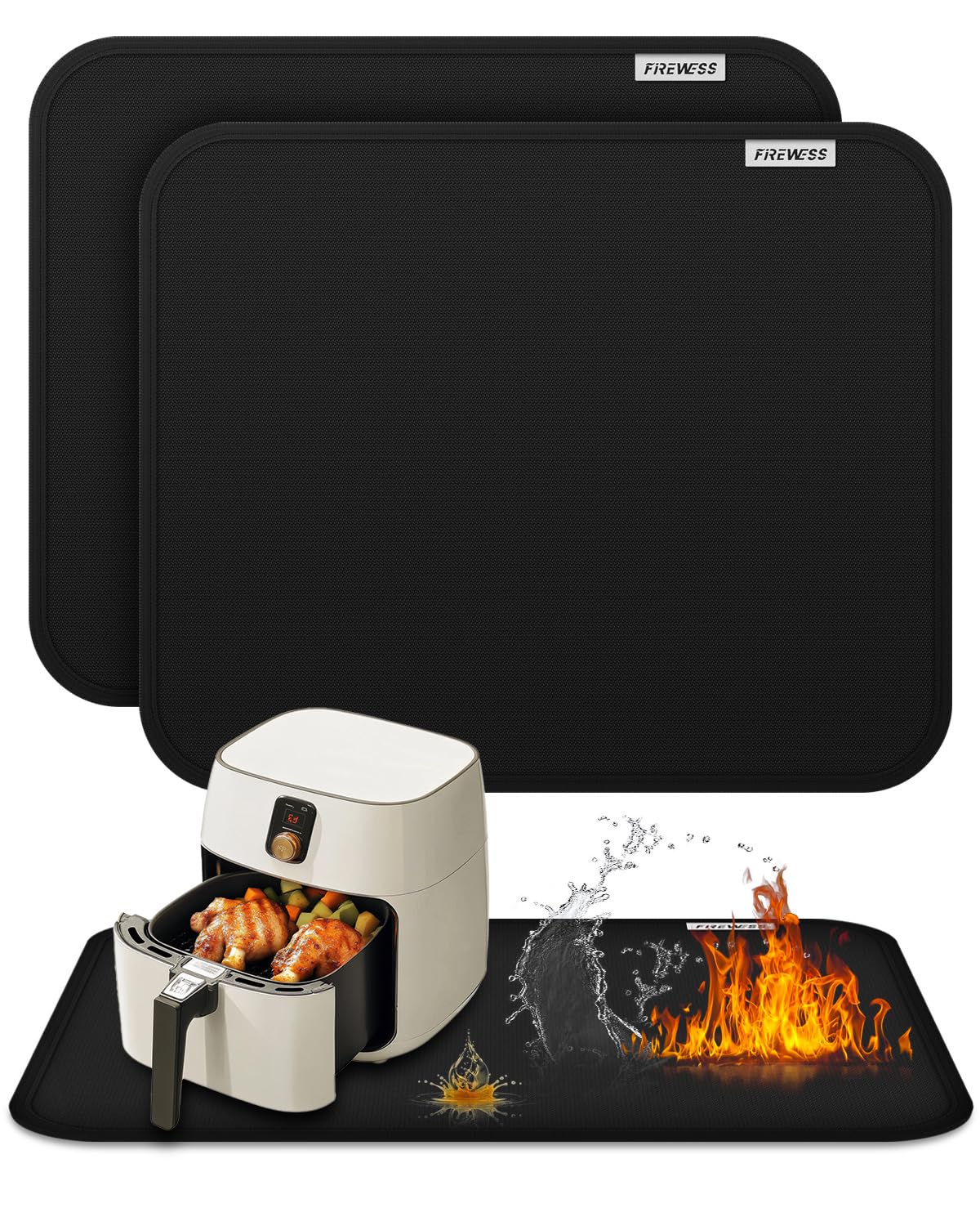 2pack Heat Resistant Mat for Air Fryer, Deep Fryer, Oven, Heat Proof Mat for Kit