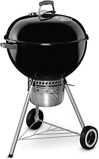Weber® Original Kettle Premium Charcoal Grill, 22-Inch, Black | Outdoor BBQ Grill with Built‑In Thermometer, Heat Control Dampers & One‑Touch™ Cleaning System