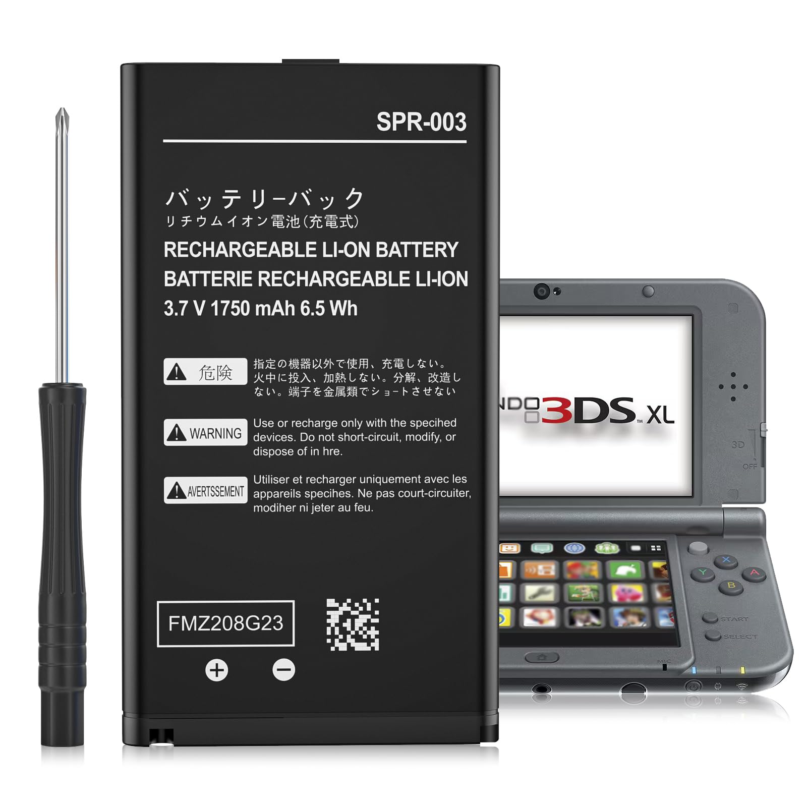DGBOSEN 3DS XL Battery,3.7V 1750mAh High Capacity Replacement Battery for 3DSXL/