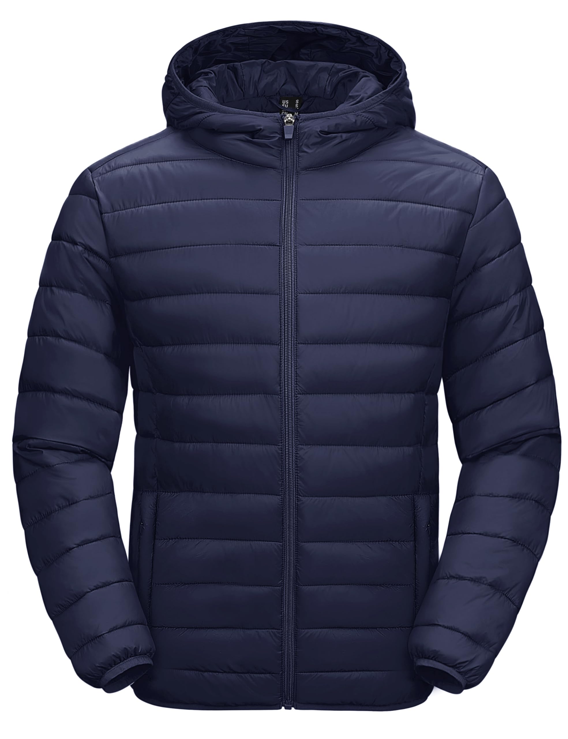 MAGCOMSEN Men's Lightweight Puffer Jacket Hooded Warm Winter Coat Quilted Lined 