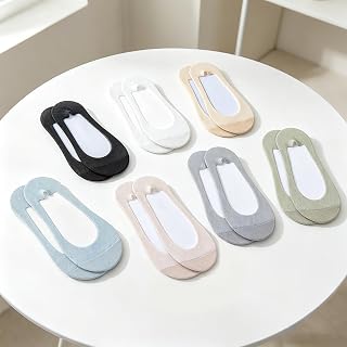 7Pcs Thin No Show Socks for Women, Soft Lightweight Low Cut Mesh Liner Socks Non Slip Invisible Breathable Socks for Flats