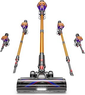 Cordless Vacuum Cleaner, 580W 50Kpa Powerful Stick Vacuum with 65 Mins Runtime,Anti-Tangle, Self-Standing, Rechargeable,Lightweight Vacuum Cleaners for Home Hardwood Floor Carpet Pet