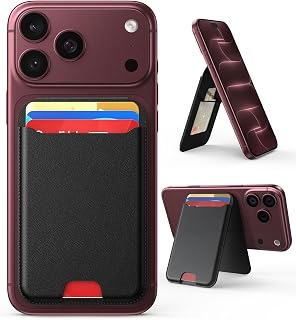 Magnetic Stand Wallet Card Holder for Phone Case with Mag-Safe, Black | Slim Magnetic Wallet for iPhone 18 Pro/Pro Max, 17/16/15/14/13/12 Series, 1 Card Slot