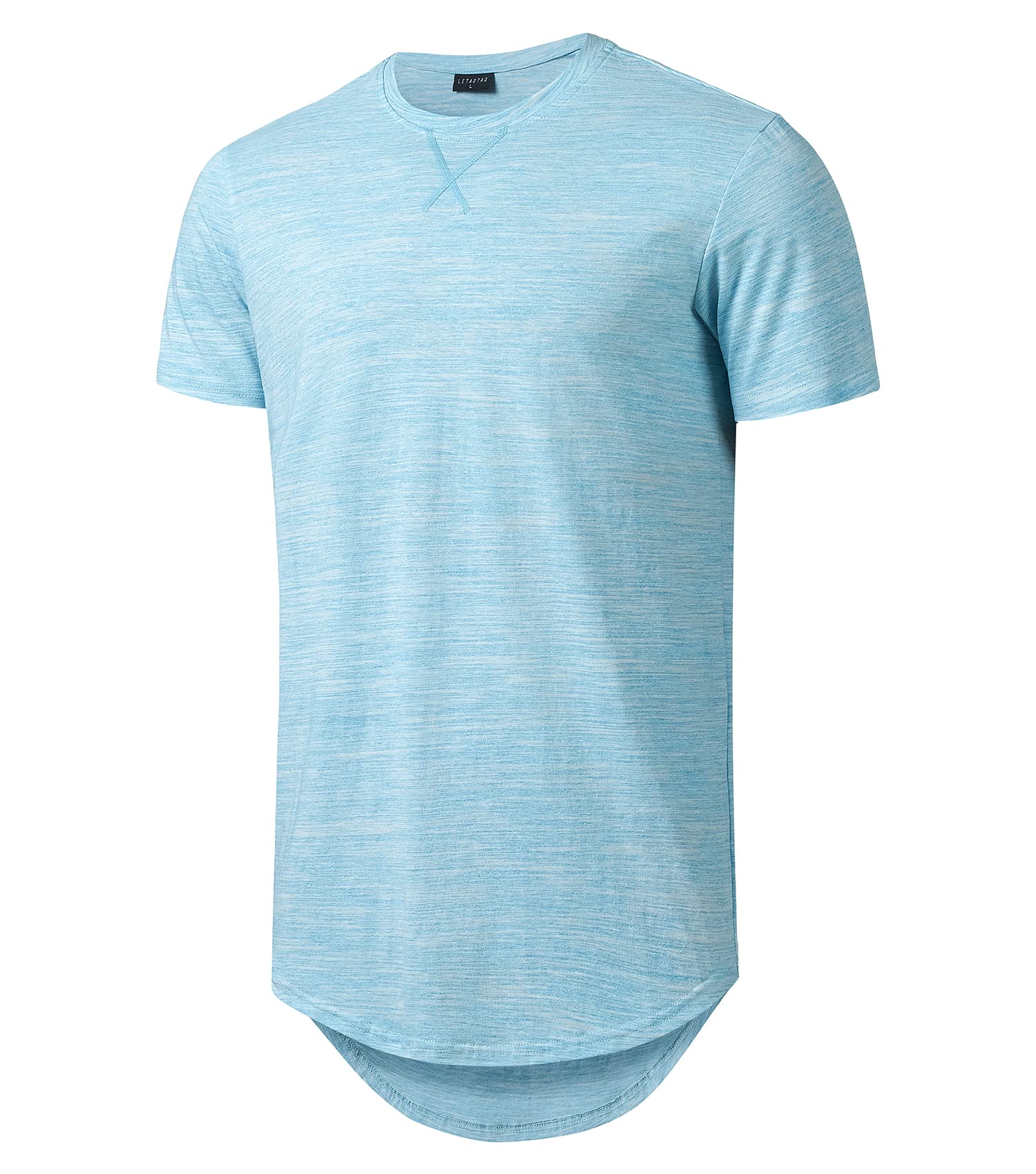LETAOTAO Mens Longline Gym Muscle Bodybuilding Tshirts Hipster Reflective Line S