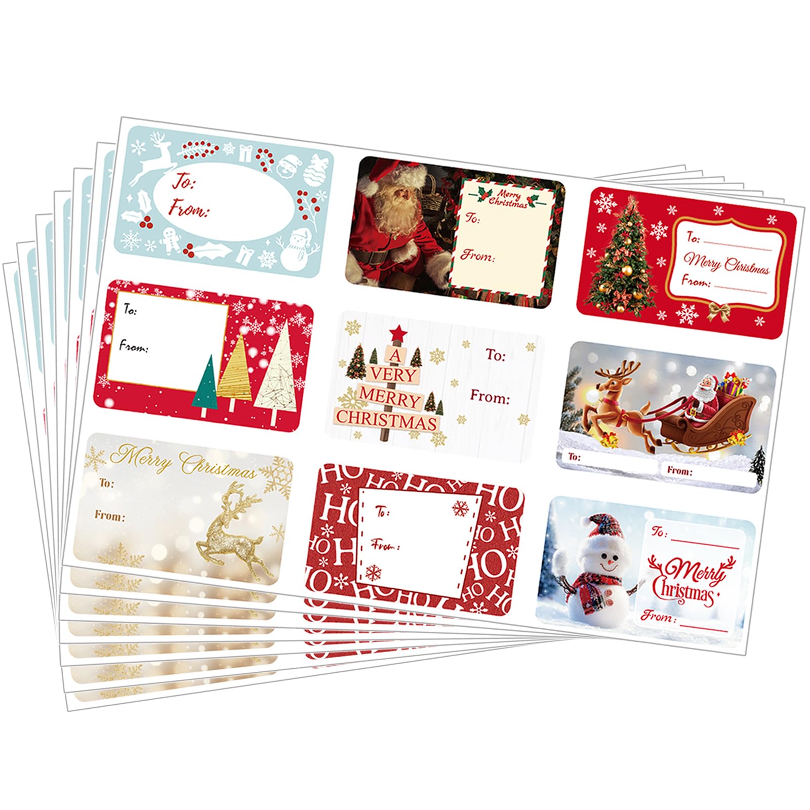 135 Christmas Labels Stickers Xmas Present Labels Xmas Gift Stickers & Tags | Se