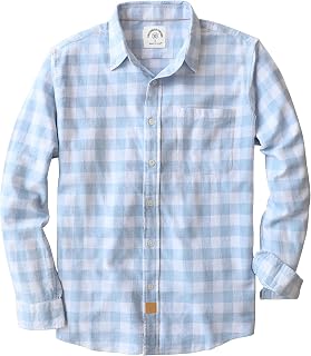 Dubinik® 6oz Men's Flannel Shirt 100% Cotton Long Sleeve Winter Plaid with Pocket Comfortable And Lightweight