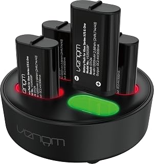 Venom Rechargeable Battery 4 Pack with Charging Dock, 1200mAh, Xbox | xbox rechargeable battery 4 pack, charging dock, 1200mAh, 2880mWh, series x, series s, xbox one