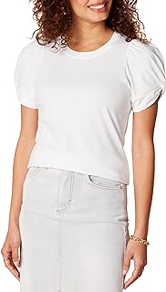 Amazon Essentials Women's Regular Fit Round Neck Puff Sleeve T-Shirt