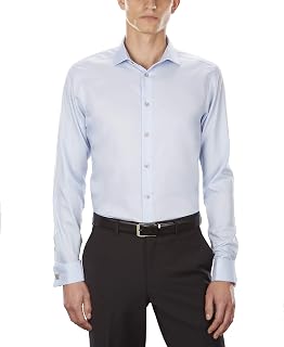 Calvin Klein Men's Slim Fit Non Iron Solid French Cuff Dress Shirt - Amazon Exclusive