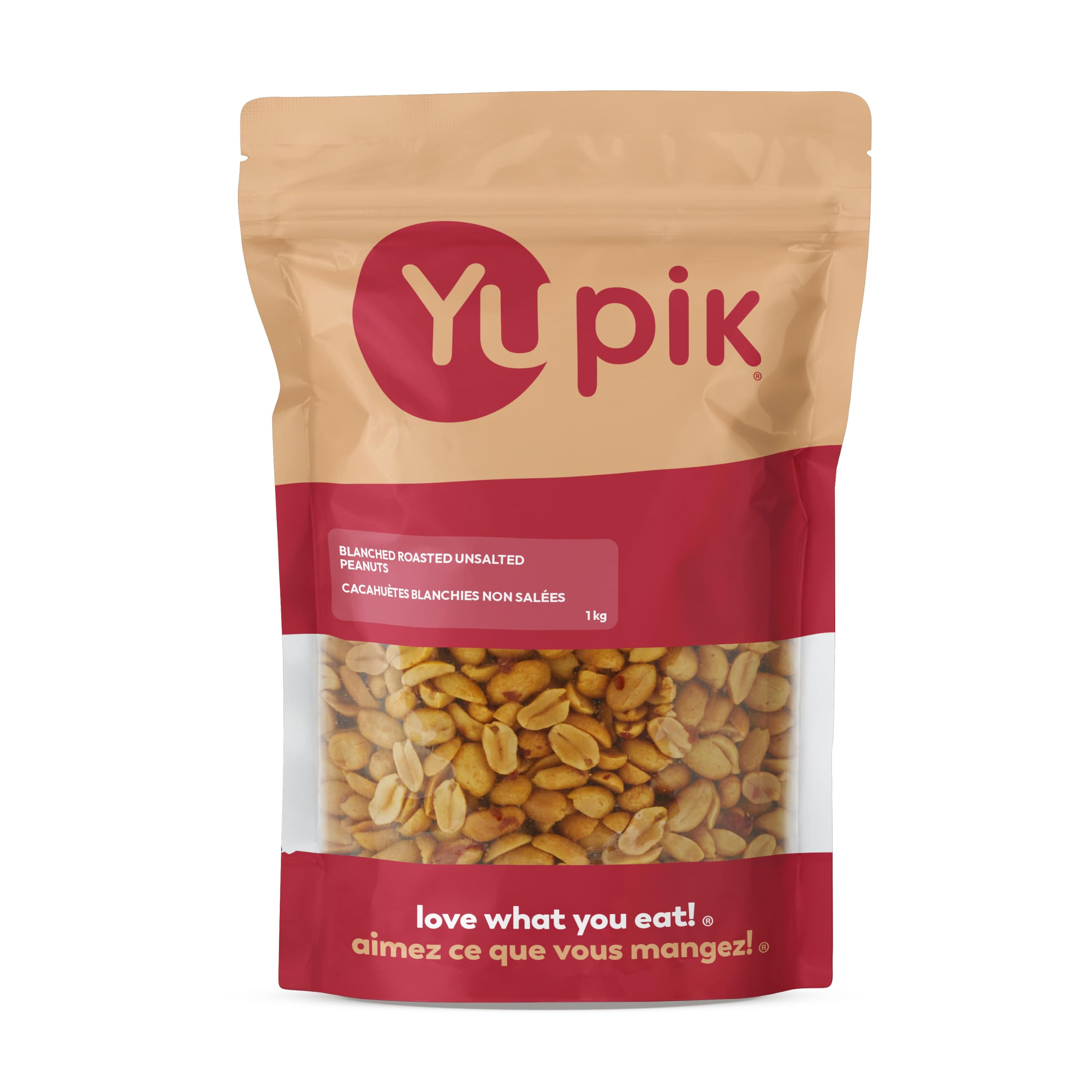 Yupik Blanched Roasted Unsalted Peanuts, 1 kg, Kosher, Vegan, Skinless, No Added
