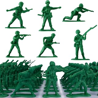 HAPTIME Toys for Boys, Toy Soldiers Set (50 pcs ) , Green Army Men Action Figures, Plastic Military Toys - Inspire Creative Play and Learning Adventures for Kids, Easter Egg Fillers