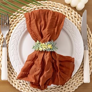 Cheesecloth Napkins Fall Gauze Washable Dinner Wedding Party Home Decor | Terracotta Set of 10 Cheese Cloths Boho Reusable Bulk Table Napkins for Thanksgiving Baby Shower Birthday Decorations
