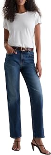 AG Adriano Goldschmied Women's Brinley Mid Rise Straight Jeans Blue